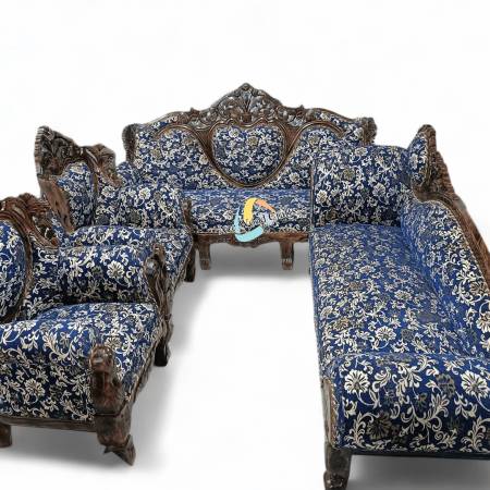 Ace Wood Crafts Italian Designer Carved Maharaja Sofa Set - Luxurious Handcrafted Wooden Seating Manufacturers, Suppliers in Saharanpur