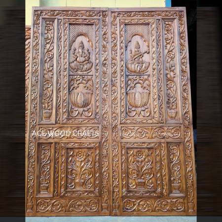 Handmade Premium Teak Wood Single Panel Door Heavy Carved Wooden Door Manufacturers, Suppliers in Saharanpur