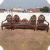 Modern Brown Hand Carved Wooden Sofa Puffy Set Manufacturers, Suppliers in Saharanpur