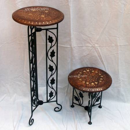 Sheesham Wood Side Table with Brass Inlay Customizable Wooden Side Tables by Ace Wood Crafts Manufacturers, Suppliers in Saharanpur